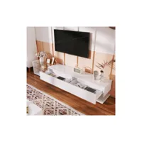 meuble tv haut de gamme avec étagères en verre moselota