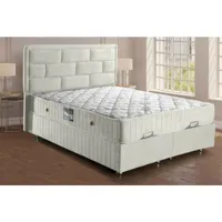 lit coffre diego blanc et tête de lit inclus 90-160x200 cm - dimensions: 90x200 cm - avec matelas azura-42660_17345
