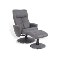 fauteuil de relaxation manuel - nephos - tissu microfibre gris foncé