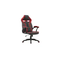 neon - fauteuil de bureau gamer en simili cuir noir et rouge neon-noi-rou