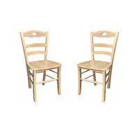 chaise de cuisine avec assise en bois loire naturel set 2 pcs