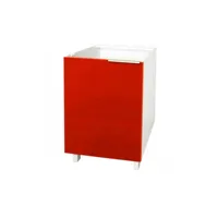 mastercook meuble bas 1 porte   60cm  rouge