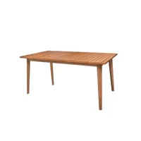 table de repas rectangulaire en bois - huraa - l 150 x l 90 x h 74 cm - neuf