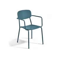 fauteuil de jardin en aluminium bleu canard