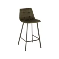 chaise de bar métal vert foncé olivier