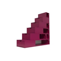 escalier cube de rangement hauteur 150cm  prune esc150-pr