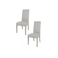 duo de chaises tissu gris clair - pise - l 54 x l 46 x h 99 cm