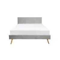cadre de lit lodi avec sommier à lattes - gris clair, largeur - 140 cm