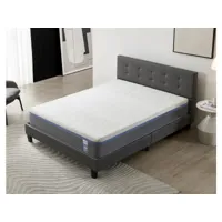 lit avec tête de lit + matelas 140x190cm souple - latex et mémoire de forme - épaisseur 28cm + lit avec tête de lit
