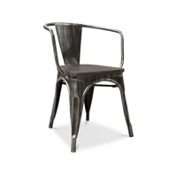 chaise de salle à manger avec accoudoirs - design industriel - acier - nouvelle édition - stylix bronze métallisé