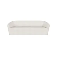 canapé incurvé en bouclette fausse fourrure tapissée - boucles blanches - 3 places - bold blanc