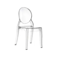chaise de réception médaillon elizabeth - lot de 4 - transparent - polycarbonate