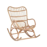 fauteuil à bascule en bois naturel 110x70x97 cm 61390