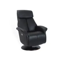 fauteuil de relaxation électrique 2 moteurs - aetos - cuir noir
