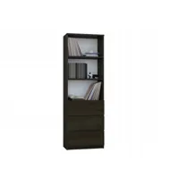 camella - bibliothèque moderne salon chambre bureau - 180x60x33 cm - 3 tiroirs 2 étagères - meuble de rangement - wenge