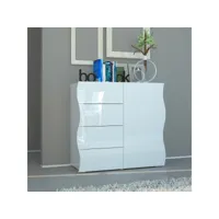 buffet de salon et cuisine 90cm 1 porte 4 tiroirs blanc onda living ahd amazing home design