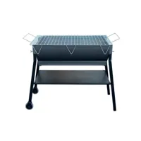 barbecue rotissoire en zinc coloris gris - 87 x 28 x 50 x 82 cm
