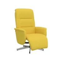 fauteuil inclinable avec repose-pied, fauteuil de relaxation, chaise de salons jaune clair tissu fvbb99783 meuble pro