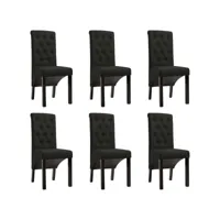 chaises de salle à manger 6 pcs noir tissu 5