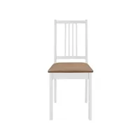 clicnbuy - chaises de cuisine - 6 pcs chaises à dîner avec coussins blanc bois solide 276405