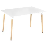 table de salle à manger 120 x 80 cm blanc et bois clair newberry 373642