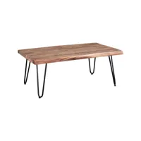 paris prix - table basse en bois vegage 100cm beige & noir