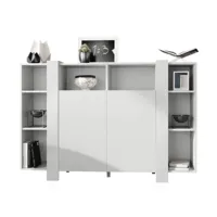 meuble blanc mat (l-h-p) : 149 - 101 - 34 cm