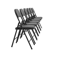 [pro.tec] lot de 6 chaise de bureau chaise de conférence rembourrée similicuir métal 46 cm x 80 cm x 50 cm