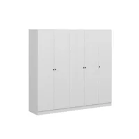 armoire 5 portes kuta l225xh190cm bois blanc
