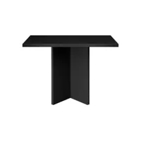table de salle à manger matilda carrée laquée mdf 3cm noire 100x100cm 108241