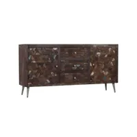 buffet bahut armoire console meuble de rangement bois de récupération solide 160 cm helloshop26 4402097