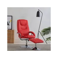 fauteuil inclinable avec repose-pied  fauteuil de relaxation rouge similicuir meuble pro frco20198
