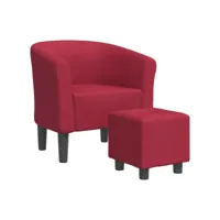 fauteuil cabriolet avec repose-pied rouge bordeaux tissu