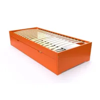 lit gigogne malo avec tiroir lit bois 80x190  orange topmalo80-o