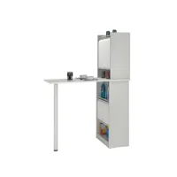 table de cuisine et 2 meubles de rangement blancs - coloris: blanc lucky681blb