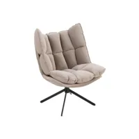 fauteuil relax pivotant pietra tissu gris clair 20100998486