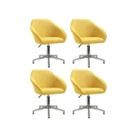chaises pivotantes de salle à manger 4 pcs jaune tissu 18