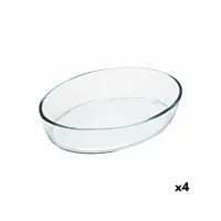 plat de four pyrex classic vidrio ovale transparent verre 40 x 28 x 7 cm (4 unités)