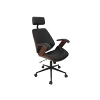 fauteuil de bureau dean à roulettes - noir et marron