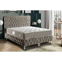 lit coffre cappy gris 90x200cm - dimensions: 90x200 cm - avec matelas azura-44400_18432