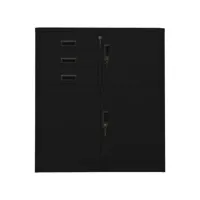 armoire de bureau noir 90x40x102 cm acier