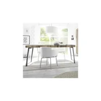 table de repas planches bois-métal - palerme - l 165 x l 88 x h 78 cm - neuf