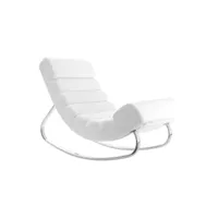 rocking chair design blanc et acier chromé taylor