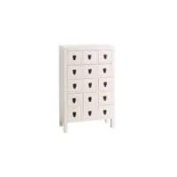 chiffonnier blanc meuble chinois 15 tiroirs - pekin - l 63 x l 26 x h 105 cm - neuf