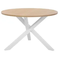 table ronde en bois clair et blanc jacksonville 146708