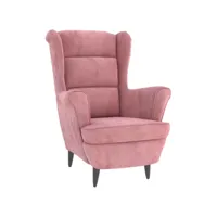 fauteuil de relaxation, fauteuil salon moderne rose velours efe55724