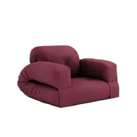 matelas futon et fauteuil 2 en 1 hippo bordeaux 90x200