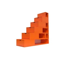 escalier cube de rangement hauteur 150cm  orange esc150-o