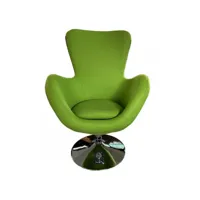 cocoon - fauteuil design rotatif en tissu vert