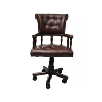fauteuil chaise chaise de bureau en cuir mélangé marron helloshop26 0502056
